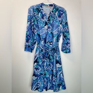 Soft Surroundings Feyre Mid ¾ Sleeve Floral Paisley Dress in Sz: M